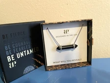 Bomb Party Untamed Necklace “Killer Instinct” Black Onyx Cubic Zirconia Rhodium