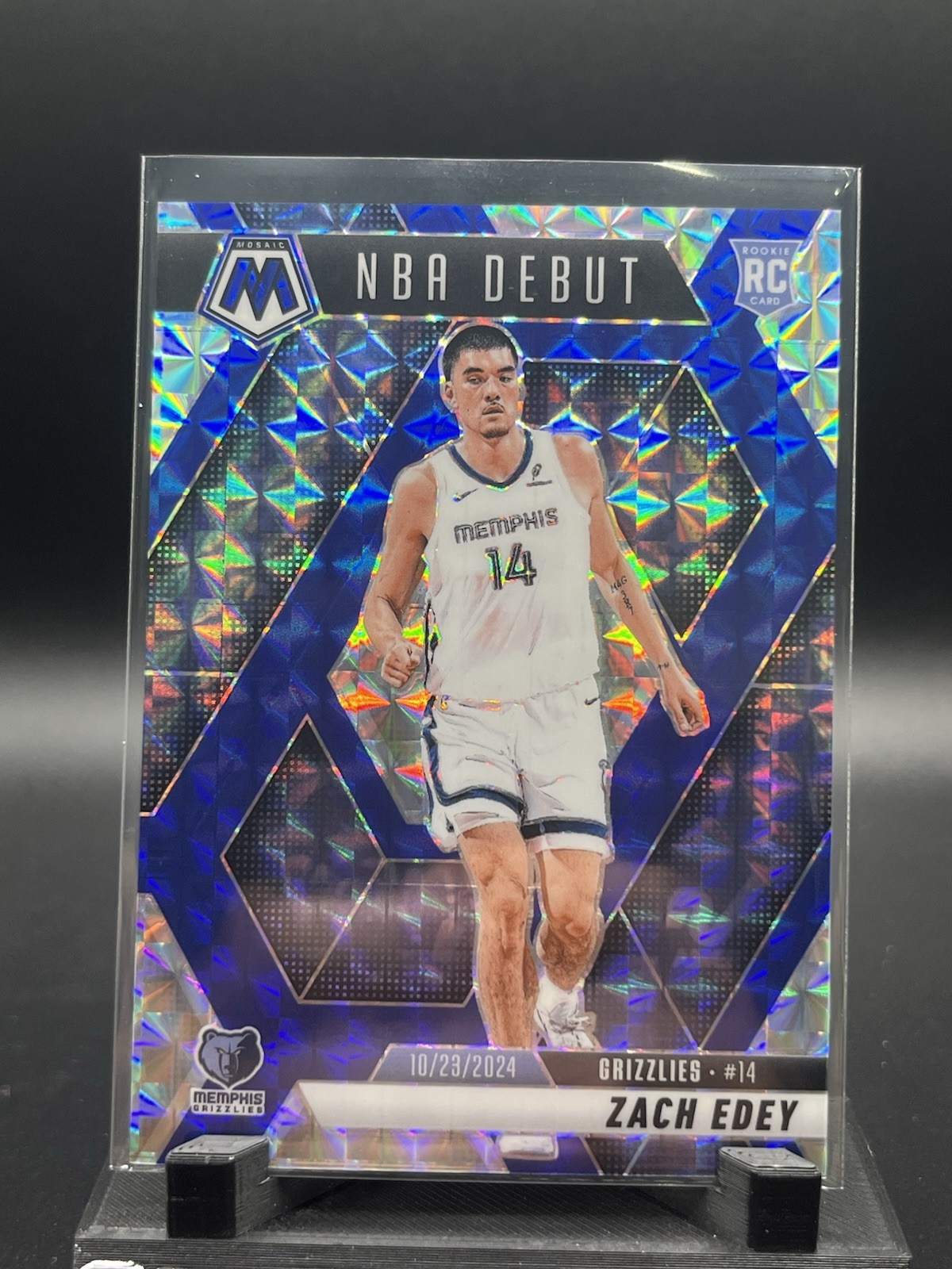 Zach Edey 2024-25 Panini Mosaic Choice Blue Prizm NBA Debut RC #251 #17/45