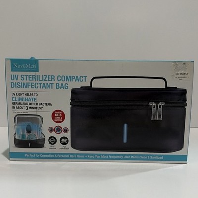 NuvoMed UV-C Sterilizer Compact Disinfectant Bag Black 5.5x5.5x7.5in