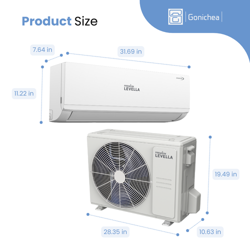 12,000 BTU 17.4SEER2 Ductless Mini Split Inverter Air Conditioner Heat Pump 110V - Picture 19 of 23