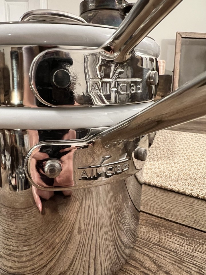 ALL-CLAD Stainless Steel 2 QT Sauce Pan w Porcelain Double Boiler ...