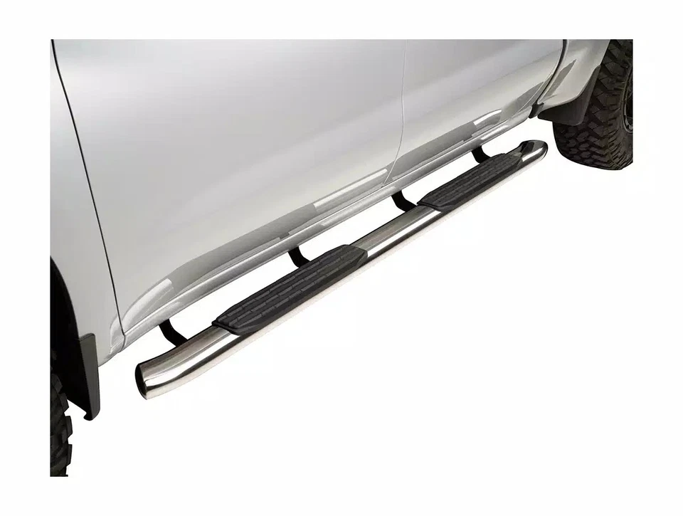 Ionic 5" Stainless Curved Nerf Bars Fit 07-18 Slvrd/Sra 1500,07-19 2500/3500 Reg Foto 3 de 4