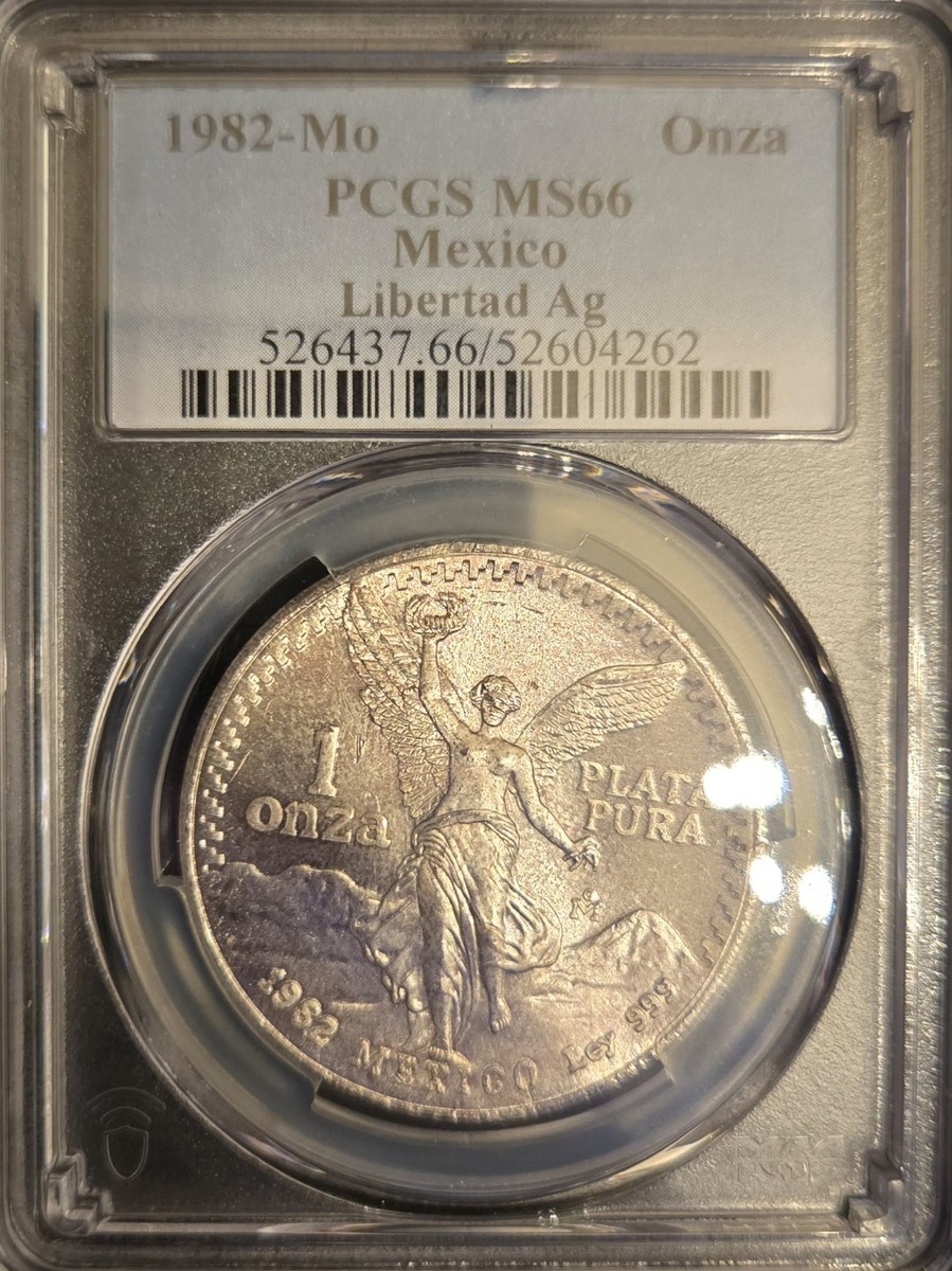 1982 Mo PCGS MS66 - Mexico 1 oz Silver Libertad Un Onza Coin