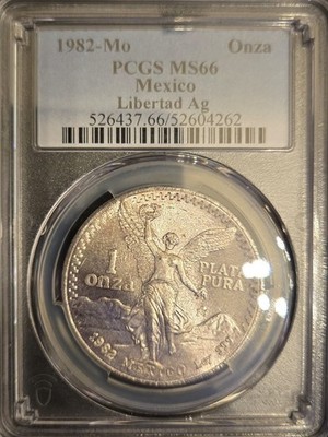 1982年 メキシコ 1オンス銀貨 PCGS MS66 1982年 メキシコ 1オンス銀貨 PCGS MS66