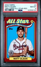 2024 TOPPS 1989 TOPPS ALL-STAR RED #3 MATT OLSON 1/10 PSA 8