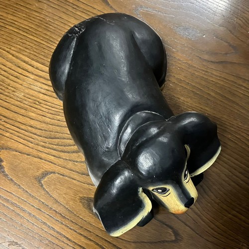 Vintage Large Novelty Carved Wooden Dachshund Dog Ornament 30cm - Picture 5 of 7