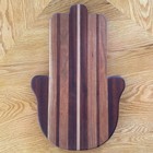 Hamsa Challah Cutting Board Mixed Hardwoods Hand Crafted Reversible Judaica