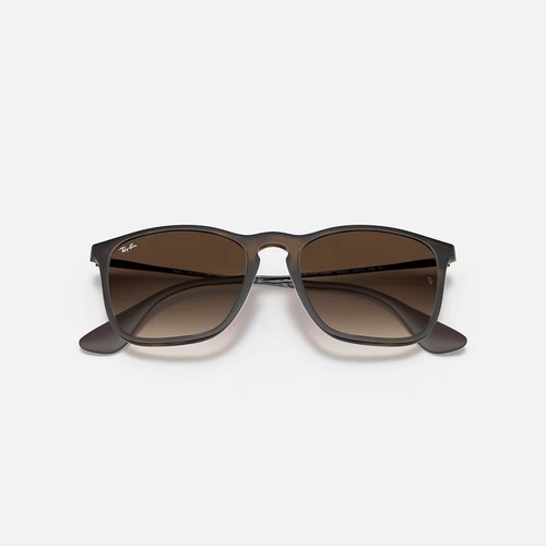 Ray-Ban Chris Sunglasses Rubber Havana Frame, Brown Gradient Lens, 54M - Picture 5 of 12