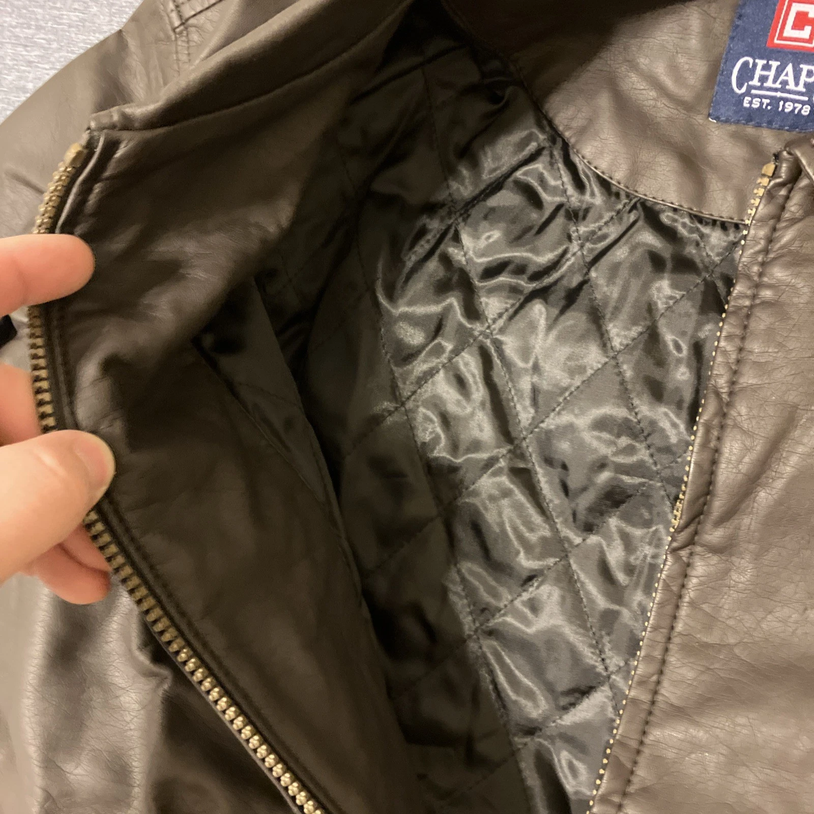Chaps Classic Bomber Jacket Dark Brown Men’s Size MT New - product detail image 6