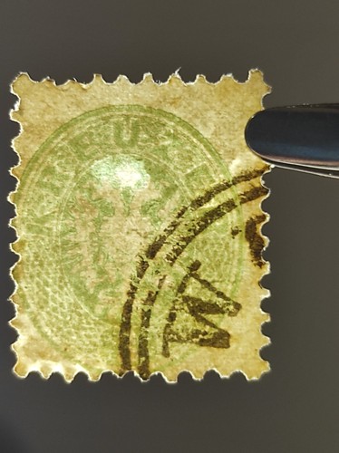 Timbre oblitéré Autriche 3 kr. vert Armoirie autrichien 1863 - Foto 5 di 6