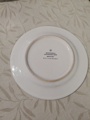 3 Pottery Barn Tahoe Fair Isle Steinzeug Salatteller Set rot rund EUC Italien 8" - Bild 4 von 4