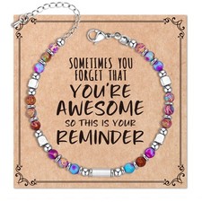 Bracelets for Teen Girls Women, Beaded Bracelets for Women  Silver Bracelets fo