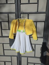 VTG 1970s Girls Toddler Yellow Sunflower Mod Flower Power Easter Spring Dress