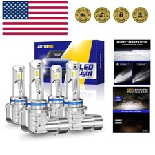 High Efficiency 9005 9006 LED Bulbs Pack of 4 - Plug Play Brightness Upgrade