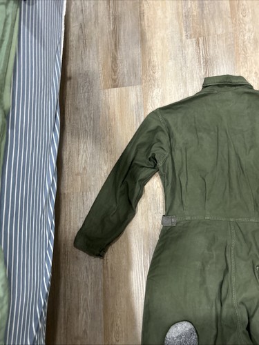 Vintage Army Green Cotton Sateen Coveralls Type 1 Men’s Large Military - Picture 11 of 15
