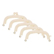5Pcs Plastic Purse Frame,3.3" Retro Arch Kiss Lock Clasp Frame Embossed,White