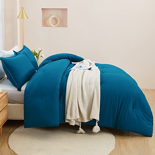 Teal Comforter King Size, 3 Pieces Turquoise King (104"x90") 25 - Teal - Picture 6 of 7