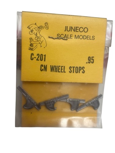 Juneco Scale Models HO Scale CN Wheel Stops C-201 Cast Metal NEW 6 Pc. - Picture 2 of 4