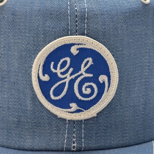 De colección GE General Electric Denim Sombrero Azul Jean Parche Snapback Gorra Hecha en EE. UU. - Imagen 2 de 9