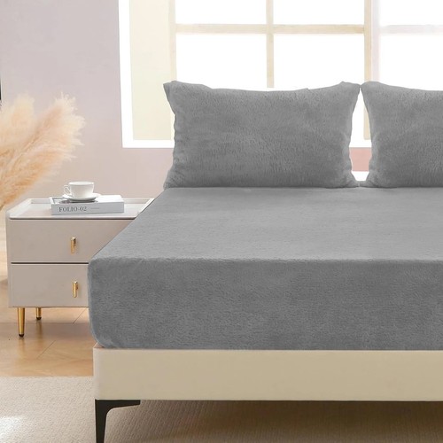 Extra Deep Teddy Fleece Fitted Sheet Soft Warm & Cosy Bedding Single Double King - Picture 54 of 90