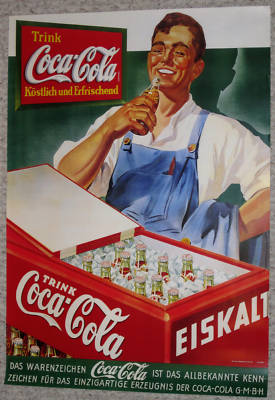 Coca Cola Poster Plakat Eismann 1a Zustand Versand Als Rolle O Brief Wahlbar Ebay