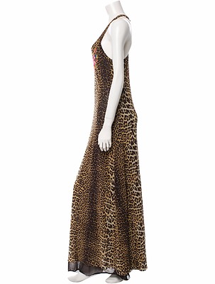 chinese dress ladies Jean Paul Gaultier Leopard Printed Mesh Long Dress – Antidote Fashion and  Lifestyle main image 1