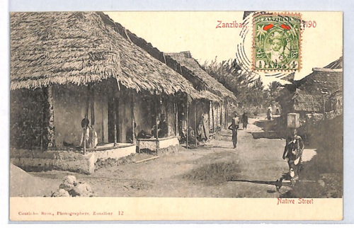 ZANZIBAR Postcard PPC View-Side Use 1904 *STREET VIEW* ½a Squared Circle PX107 - Picture 5 of 7