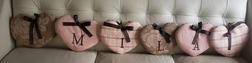 WALL LETTERS IN FABRIC- Heart shape ; Name : MILA - Picture 5 of 6