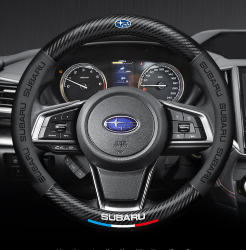 15" PU Leather+Carbon fiber Steering Wheel Cover For 1968-2025 Subaru All Cars - Picture 13 of 13