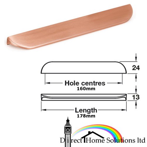 Hafele Nick Pull Handle Brushed Copper Kitchen Cupboard Drawer Cabinet Knob - Picture 7 of 7