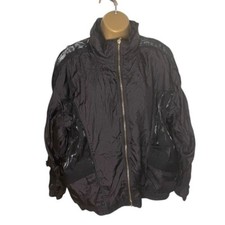 Vintage 80s Active Frontier Windbreaker Jacket Full Zip High Neck Black L