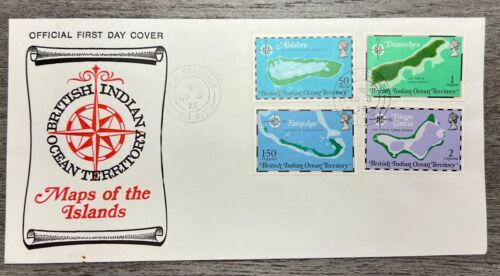 BRITISH INDIAN OCEAN TERR STAMPS 1975 MAPS MNH - MISC23-675 First Day Cover