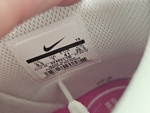 NOS RARO Nike Air Force 1 donna bianco alto fucsia vera bacca taglia 9,5 - Foto 7 di 7
