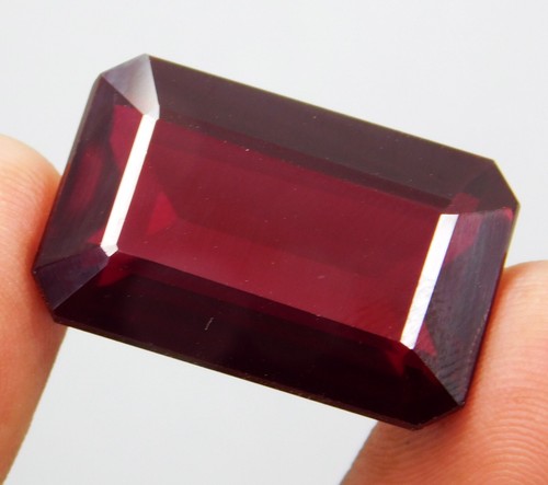 Natural 57.20 Ct Awesome Deep Red Ruby "Certified" Emerald Shape Loose Gemstone - Picture 3 of 4