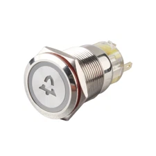 19mm Illuminated Metal Push Button Switch Waterproof Switch Button & Free Socket