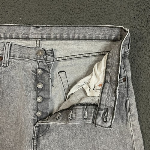 Levis Jeans Mens 33x30 Gray 501 XX Straight Fit Button Fly Stretch Denim Casual - Picture 3 of 18