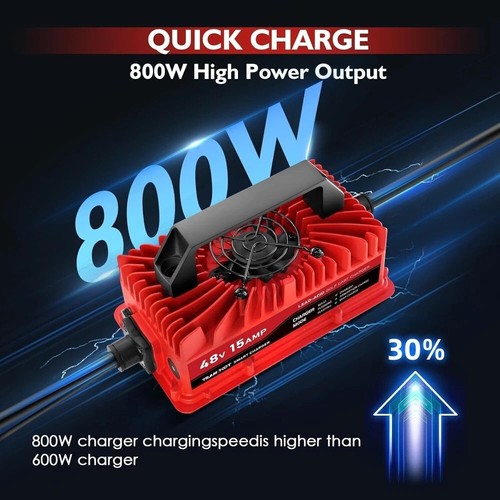 15 Amp Golf Cart Charger for 48 Volt EZGO RXV & TXT Lead Acid Battery with Upgra - Picture 9 of 9