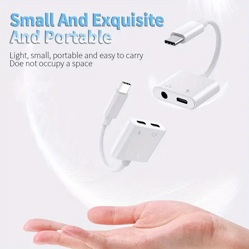 2in1 Charger and Headphone USB Type C to 3.5mm Aux Audio Cable Cord Adapter Lot - Image 4 of 4