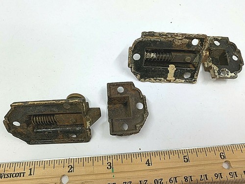Victorian door spring rim lock cast Brass Antique Salvage lot of 2 fancy - Picture 4 of 7
