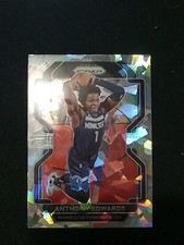 2021-22 prizm basketball #37 Anthony Edwards silver cracked ice prizm