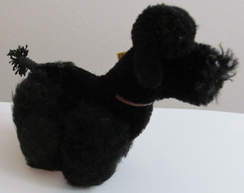 VINTAGE STEIFF SNOBBY POODLE DOG BLACK 1960S - 10CM 4IN - NO CHEST TAG Legs Move - 第 3/7 張圖片