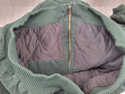 Carhartt J130 SPC Green Hooded Duck Canvas 3XL Zip Quilt Lined Jacket Coat - Picture 13 of 13