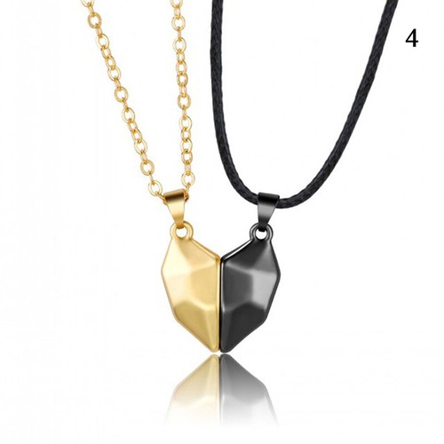 Magnetic Couple Necklace Half Heart Pendant For Lover Friends Gift Jewellery - Picture 16 of 21