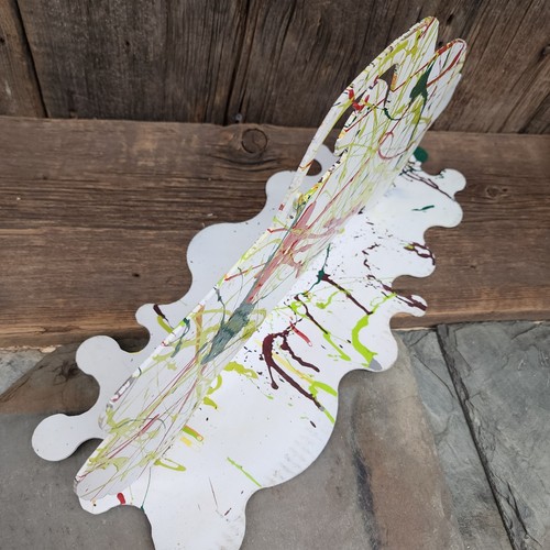 Handmade Metal Splatter Painted Rat Rod Hotrod Car Sculpture Steel Folk Art - Picture 5 of 8