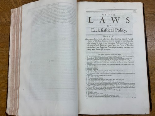 1705 Richard Hooker Eight Books of Laws of Ecclesiastical Policy Early Edition - Bild 18 von 24