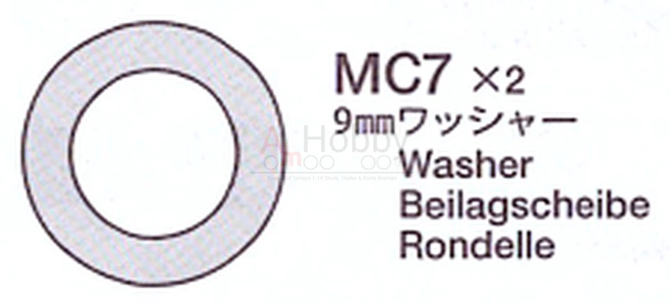 Tamiya 19803088 9mm Washer (2Pcs),(Volvo/ Scania/Grand,KIng,Knight Hauler/MAN) - Image 4 of 4