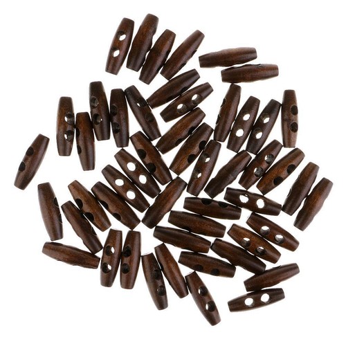 50Pcs Vintage Wooden Toggle Buttons For DIY Jewelry Making - Picture 1 of 19
