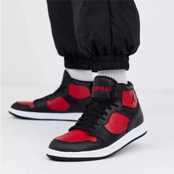 Jordan Access Bred Black Gym Red White Nike Mens Mid-Top Jordan Access Bred Black Gym Red White Nike Mens Mid-Top