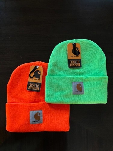 Nike Construction Beanie Safety Orange Neon Green Carhartt Winter Hat Knit Warm - Picture 21 of 29