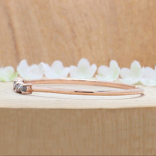 1.01 Ct Pear Salt And Pepper Diamond Bracelet 14K Rose Gold Engagement Bracelet - Picture 3 of 6